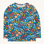 Frugi Bryher Top - Winter Hedgerow, with a lovely floral and rainbow print