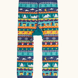 Frugi GOTS organic knitted footless leggings with a festive fair isle design.