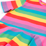 Robe patineuse Sunshine de Frugi - Rayures arc-en-ciel Foxglove