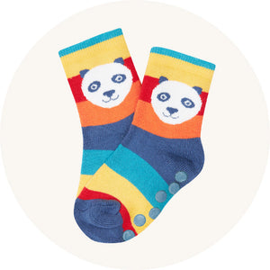 Frugi Grippy Socks Panda to represent Frugi baby and children socks for sale at Babipur.