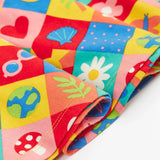 Close up of the hem on the Frugi favourite things Spring skater dress