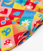 Close up of the hem on the Frugi favourite things Spring skater dress