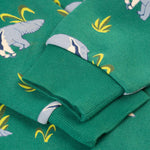 A closer look at the green, elasticated rib cuffs on the Frugi Superb Sweatshirt - Anteater Parade