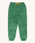 Frugi ted fleece pull ups trousers in a Holly greencolour. These cosy trousers are super soft and warm and available at Babipur.