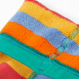 Frugi GOTS 100% organic cotton kids toasty thick tights laid flat showing the terry fabric inner liner