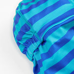 Frugi little swim hat blue stripe back detail
