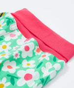 Frugi green parsnip pants busy bugs waist detail