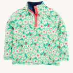 Frugi green snuggle fleece busy bugs design