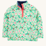 Frugi green snuggle fleece busy bugs design
