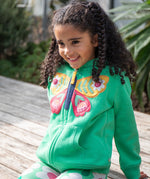 Frugi green hoodie butterfly design 