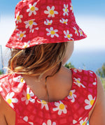 Frugi pink swim hat daisy chain design 