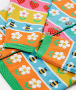 Frugi multicoloured cardigan daisy design cuff detail