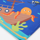 Frugi orange and blue rash vest deep sea diver print and hem detail