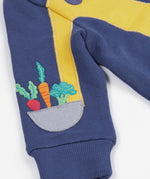 Frugi navy hoodie digger print detail