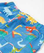 Frugi blue joggers dino roar back pocket detail