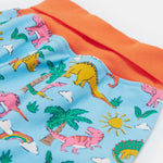 Frugi blue parsnip pants dinoland waist detail.