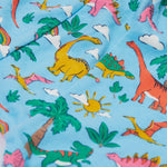 Frugi blue parsnip pants dinoland print detail