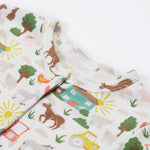 Frugi white baby grow farm life neck detail