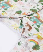 Frugi white baby grow farm life leg detail