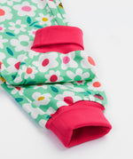 Frugi green parsnip dungarees busy bugs cuff detail