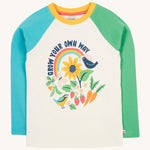 Frugi raglan long sleeve top grow your own way design