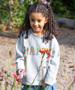 Frugi grey oversized sweater happy design 