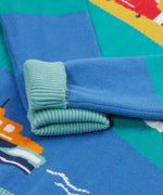 Frugi striped knitted jumper vehicles cuff detail
