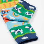 Frugi knitted leggings farm and tractor cuff detail