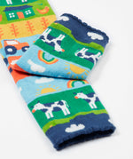 Frugi knitted leggings farm and tractor cuff detail