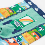 Frugi knitted leggings farm and tractor waist detail