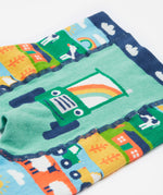 Frugi knitted leggings farm and tractor waist detail