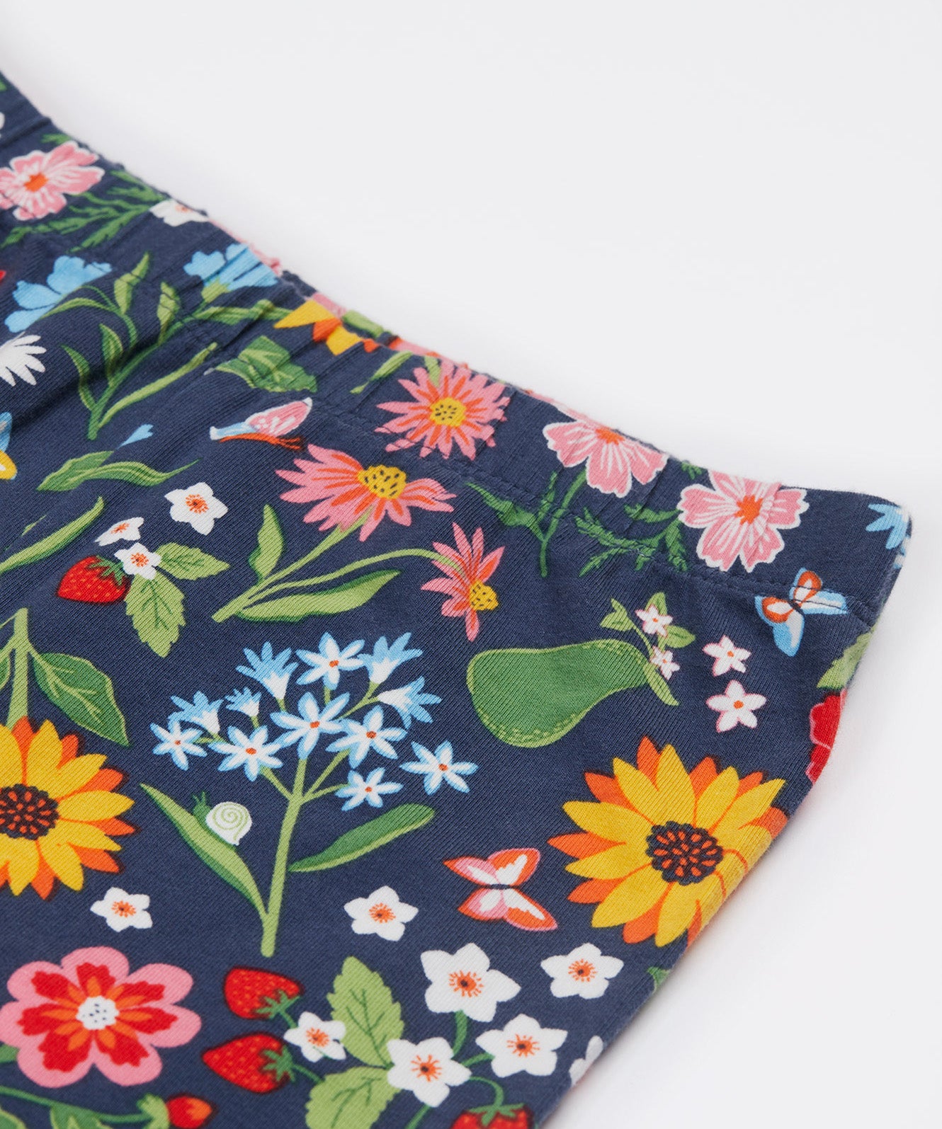 Frugi navy leggings potager garden waist detail