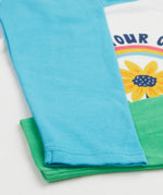 Frugi raglan long sleeve top grow your own way cuff detail