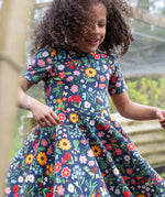 Frugi navy skater dress potager garden design 