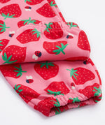 Frugi pink joggers strawberry pals cuff detail