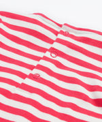 Frugi pink striped dress back neck detail