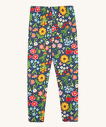 Frugi navy leggings potager garden design on a cream background