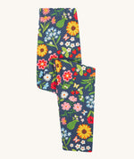 Frugi navy leggings potager garden design folded on a cream background