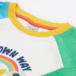 Frugi raglan long sleeve top grow your own way neck detail