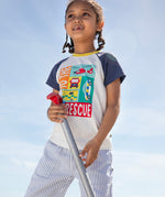 Frugi blue and white striped shorts 