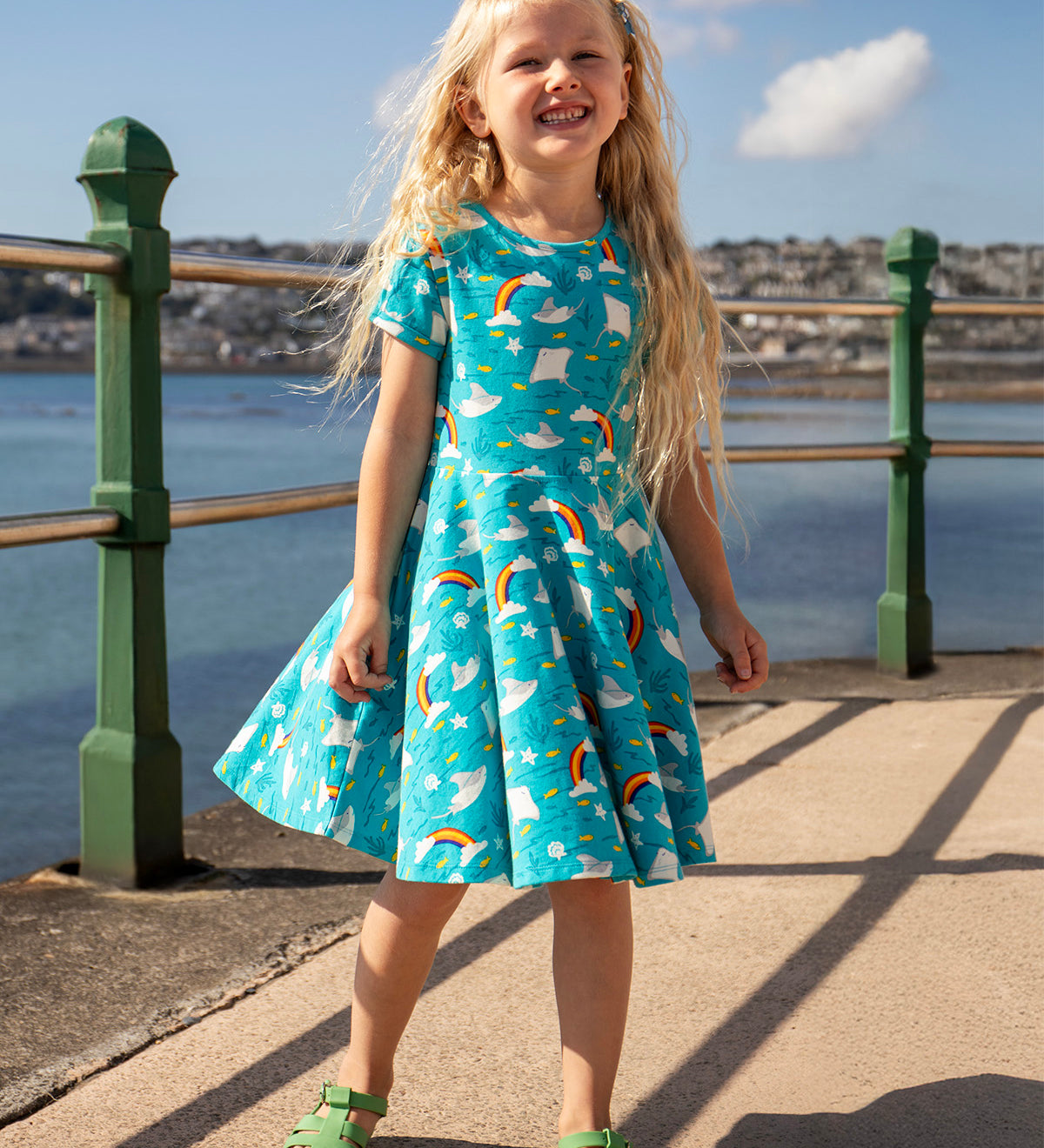 frugi spring skater dress Frugi Organic Girls' Sunshine Skater Dress- Vegetable Garden 2-3Y