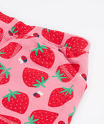 Frugi pink joggers strawberry pals waist detail