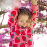 Frugi strawberry pals pink sweater