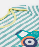 Frugi striped long sleeve top tractor neck detail