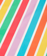 Frugi swim suit in a light multicoloured striped design colour detail