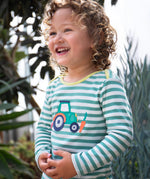 Frugi striped long sleeve top tractor design