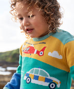 Frugi striped knitted jumper vehicles design