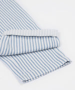 Frugi blue and white striped trousersleg cuff detail