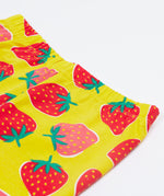 Frugi yellow leggings strawberry patch waist detail