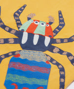 Frugi yellow short sleeve tshirt spider design front print detail
